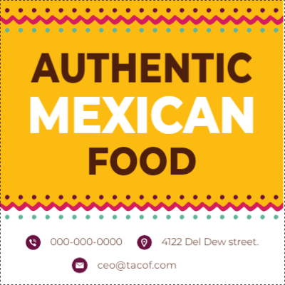 Custom Outdoor Yard Signs Multiple Sizes Authentic Mexican Food