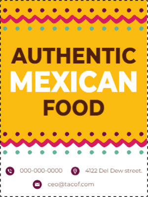Custom Outdoor Yard Signs Multiple Sizes Authentic Mexican Food