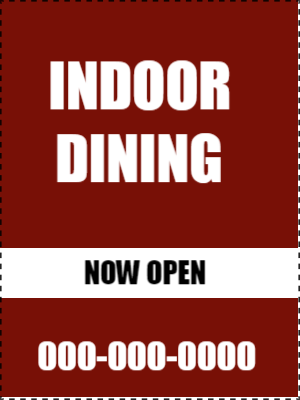 Custom Outdoor Yard Signs Multiple Sizes Indoor Dining