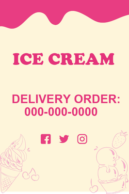 Custom Outdoor Yard Signs Multiple Sizes Ice Cream Delivery