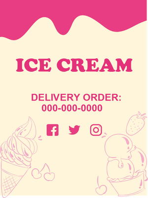Custom Outdoor Yard Signs Multiple Sizes Ice Cream Delivery