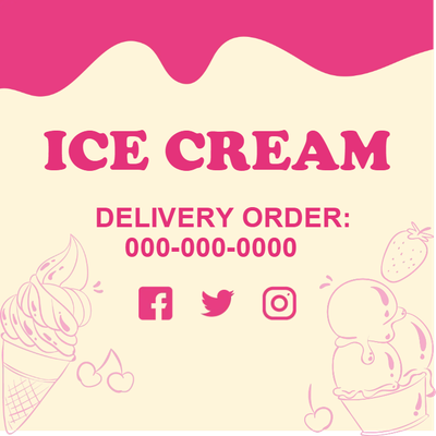 Custom Outdoor Yard Signs Multiple Sizes Ice Cream Delivery