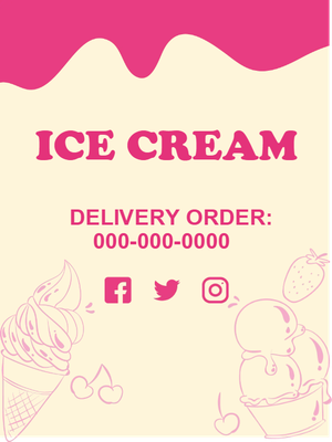 Custom Outdoor Yard Signs Multiple Sizes Ice Cream Delivery