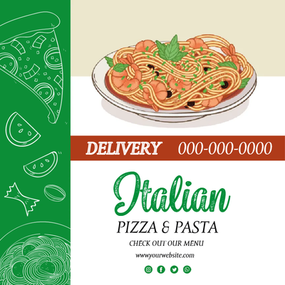 Custom Outdoor Yard Signs Multiple Sizes Italian Pizza and Pasta