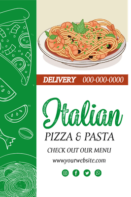Custom Outdoor Yard Signs Multiple Sizes Italian Pizza and Pasta