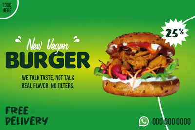 Custom Outdoor Yard Signs Multiple Sizes New Vegan Burger