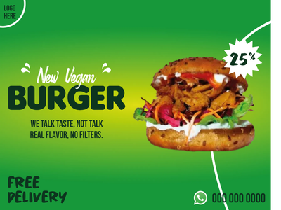 Custom Outdoor Yard Signs Multiple Sizes New Vegan Burger