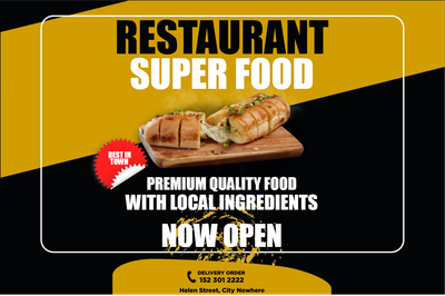 Custom Outdoor Yard Signs Multiple Sizes Super Food Restaurant