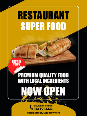 Custom Outdoor Yard Signs Multiple Sizes Super Food Restaurant
