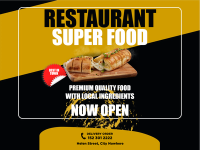 Custom Outdoor Yard Signs Multiple Sizes Super Food Restaurant
