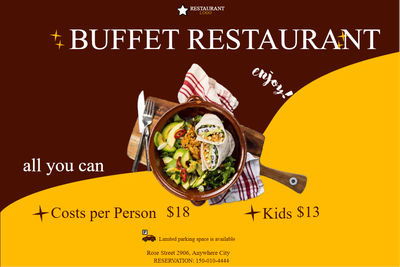 Custom Outdoor Yard Signs Multiple Sizes Buffet Restaurant