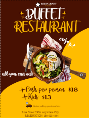 Custom Outdoor Yard Signs Multiple Sizes Buffet Restaurant