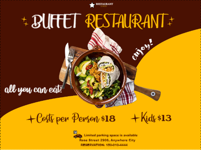 Custom Outdoor Yard Signs Multiple Sizes Buffet Restaurant