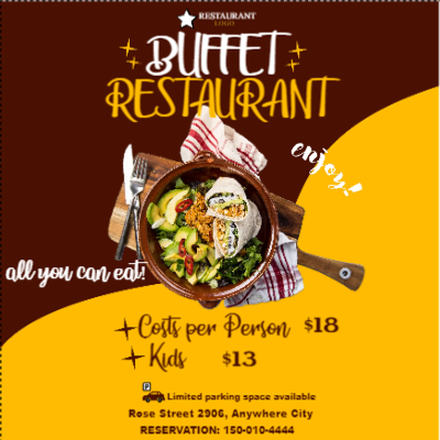 Custom Outdoor Yard Signs Multiple Sizes Buffet Restaurant