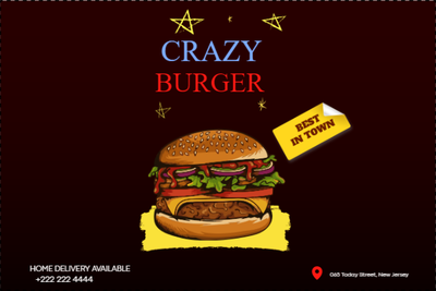 Custom Outdoor Yard Signs Multiple Sizes Crazy Burger