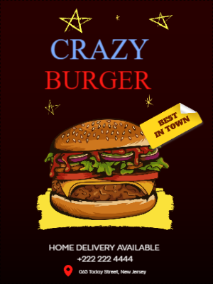 Custom Outdoor Yard Signs Multiple Sizes Crazy Burger