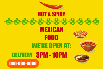 Custom Outdoor Yard Signs Multiple Sizes Mexican Food