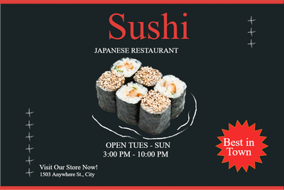 Custom Outdoor Yard Signs Multiple Sizes Japanese Restaurant