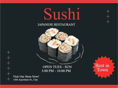 Custom Outdoor Yard Signs Multiple Sizes Japanese Restaurant