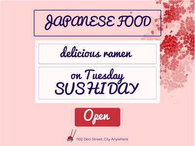 Custom Outdoor Yard Signs Multiple Sizes Japanese Food