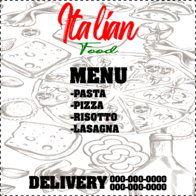 Custom Outdoor Yard Signs Multiple Sizes Italian Food