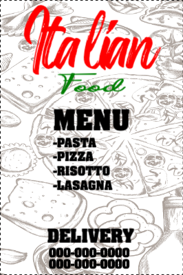 Custom Outdoor Yard Signs Multiple Sizes Italian Food