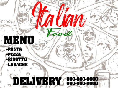 Custom Outdoor Yard Signs Multiple Sizes Italian Food
