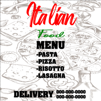 Custom Outdoor Yard Signs Multiple Sizes Italian Food