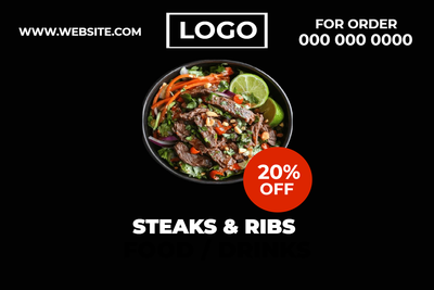 Custom Outdoor Yard Signs Multiple Sizes Steaks Ribs