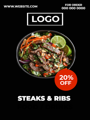 Custom Outdoor Yard Signs Multiple Sizes Steaks Ribs