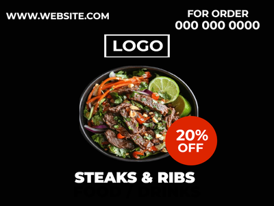 Custom Outdoor Yard Signs Multiple Sizes Steaks Ribs