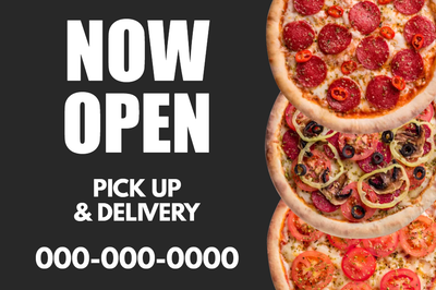 Custom Outdoor Yard Signs Multiple Sizes Pizza Pickup Delivery