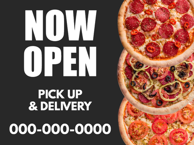 Custom Outdoor Yard Signs Multiple Sizes Pizza Pickup Delivery