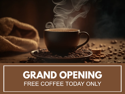 Custom Outdoor Yard Signs Multiple Sizes Free Coffee Today