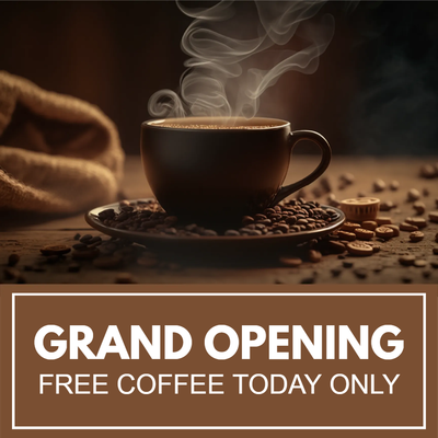 Custom Outdoor Yard Signs Multiple Sizes Free Coffee Today