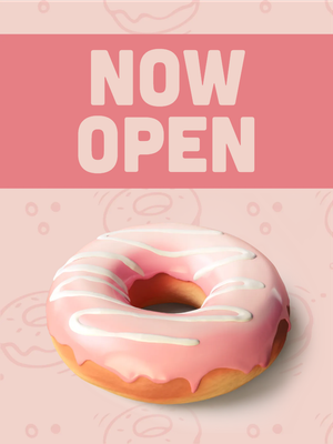 Custom Outdoor Yard Signs Multiple Sizes Donut Now Open