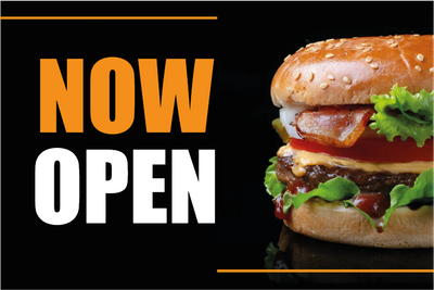 Custom Outdoor Yard Signs Multiple Sizes Burgers Now Open