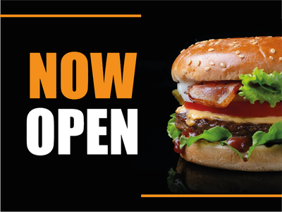 Custom Outdoor Yard Signs Multiple Sizes Burgers Now Open