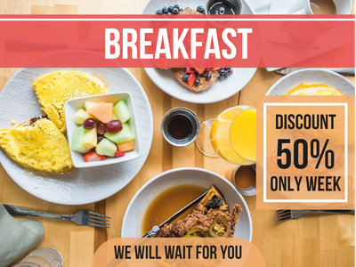 Custom Outdoor Yard Signs Multiple Sizes Breakfast Spot