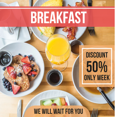 Custom Outdoor Yard Signs Multiple Sizes Breakfast Spot