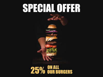 Custom Outdoor Yard Signs Multiple Sizes Burgers Special Offer