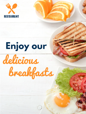 Custom Outdoor Yard Signs Multiple Sizes Delicious Breakfast