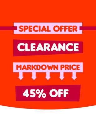 Custom Retail Cards Multiple Sizes Special Offer Clearance