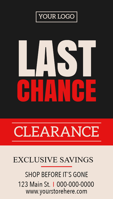 Custom Retail Cards Multiple Sizes Last Chance