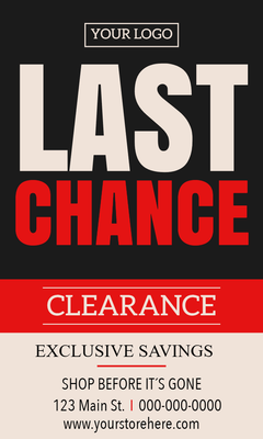 Custom Retail Cards Multiple Sizes Last Chance