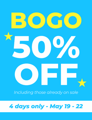 Custom Retail Cards Multiple Sizes BOGO 50% Off