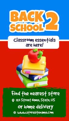 Custom Retail Cards Multiple Sizes Back to School