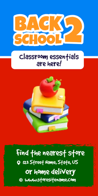 Custom Retail Cards Multiple Sizes Back to School