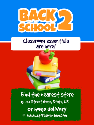 Custom Retail Cards Multiple Sizes Back to School