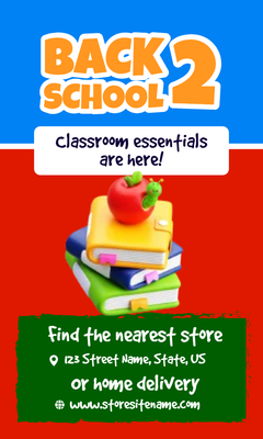 Custom Retail Cards Multiple Sizes Back to School